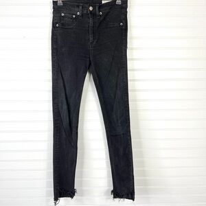 Rag & Bone Skinny Ankle Jeans Women's 26 Black Stretch Denim High Rise